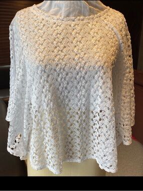 Style & Co White lace shawl / poncho  - size S to XL - NWOT